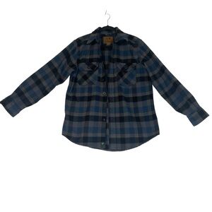 Men's Outdoor Life Blue Plaid Flannel‎ Shirt M *L0194